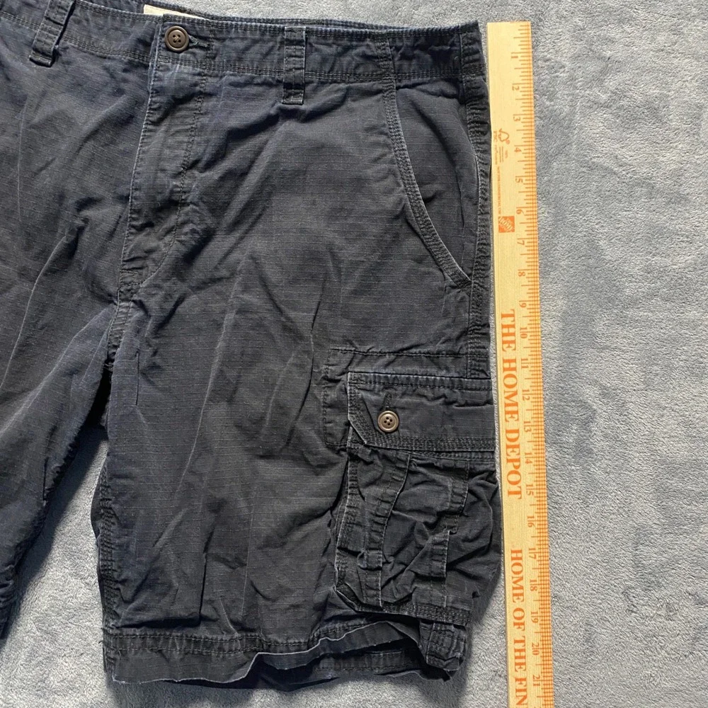 Arizona Jean Co Shorts Mens 38 Black Cargo Ripstop Cotton Utility Outdoor Baggy